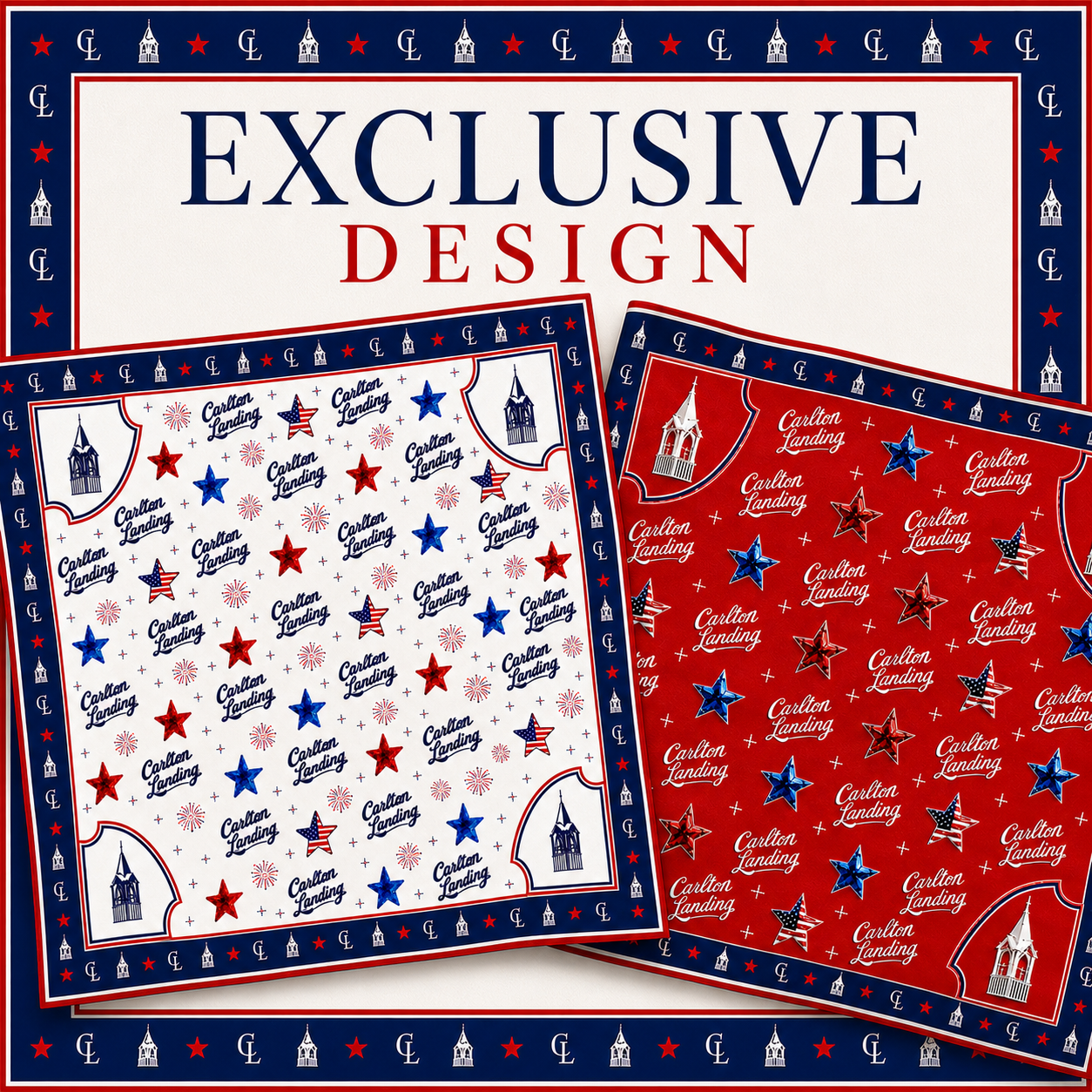 CARLTON LANDING EXCLUSIVE DESIGN SCARF (RED)