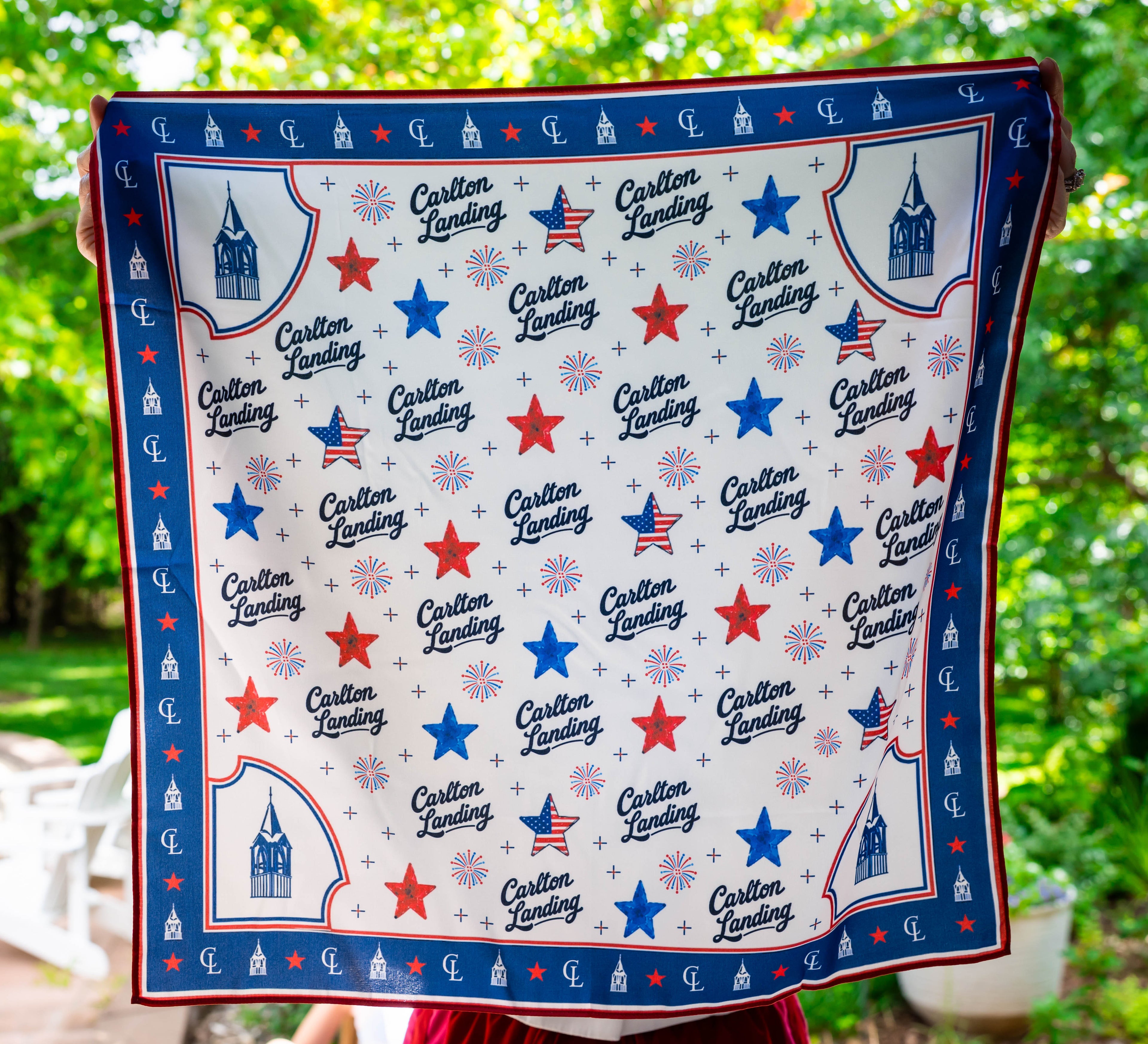 CARLTON LANDING EXCLUSIVE DESIGN SCARF (WHITE)